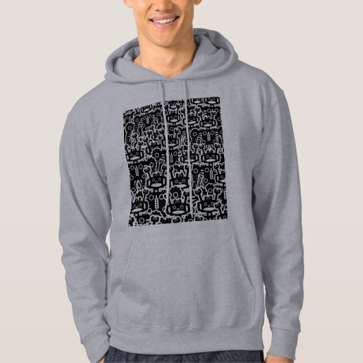 Multitude van robots - Gepersonaliseerd Hoodie (Voorkant)