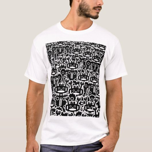 Multitude van robots - Gepersonaliseerd T-shirt (Voorkant)