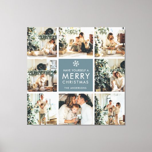 Multivakantiefoto's | Vrolijk kerstfeest | Cadeau Canvas Afdruk (Voorkant)