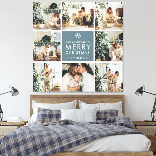 Multivakantiefoto's | Vrolijk kerstfeest | Cadeau Canvas Afdruk (Insitu (Slaapkamer))