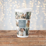 Multivakantiefoto's | Vrolijk kerstfeest | Cadeau Latte Mok<br><div class="desc">Collage Holiday-foto's | Vrolijk kerstfeest | Cadeau</div>