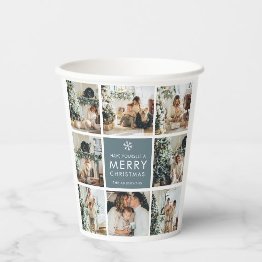 Multivakantiefoto's | Vrolijk kerstfeest | Cadeau Papieren Bekers (Voorkant)