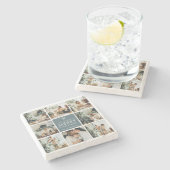 Multivakantiefoto's | Vrolijk kerstfeest | Cadeau Stenen Onderzetter (Zijkant)