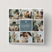 Multivakantiefoto's | Vrolijk kerstfeest | Cadeau Vierkante Button 5,1 Cm (Voorkant)