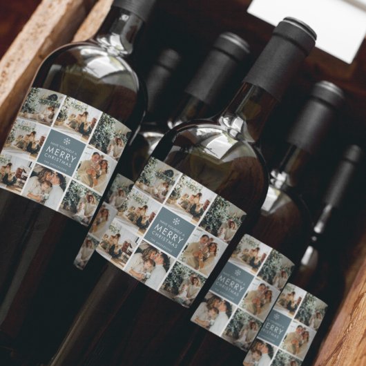 Multivakantiefoto's | Vrolijk kerstfeest | Cadeau Wijn Etiket