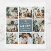 Multivakantiefoto's | Vrolijk kerstfeest | Cadeau Wijn Etiket (Enkel label)
