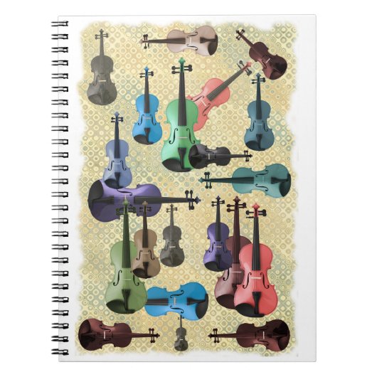 Multiverkleurd Violin Wallpaper Notitieboek (Voorkant)