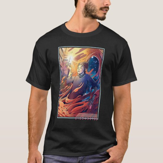 Multiverse Wizard Roboter Esthetische Kunst T-shirt (Voorkant)