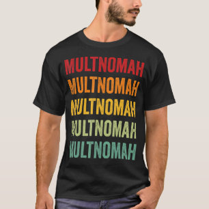 Multnomah County Oregon Rainbow-tekstontwerp T-shirt