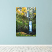 Multnomah Falls in de herfst in de Columbia Gorge Canvas Afdruk (Insitu (Houten vloer))
