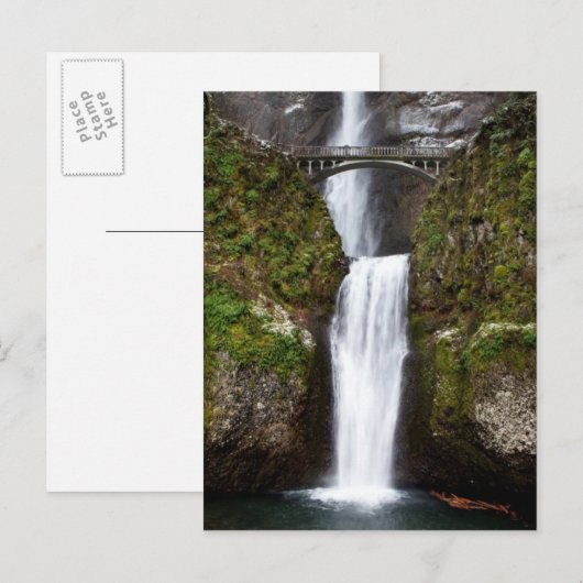 Multnomah Falls in the Columbia Gorge Briefkaart (Voorkant / Achterkant)