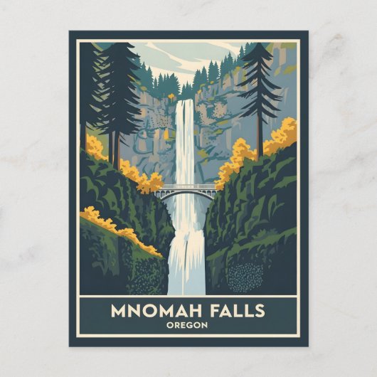 Multnomah Falls Oregon Briefkaart (Voorkant)