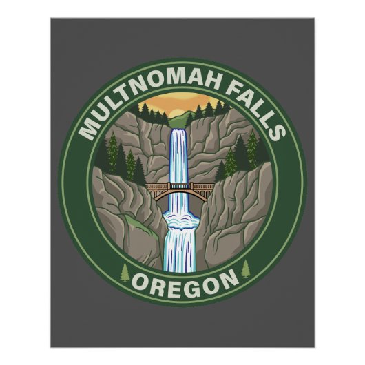 Multnomah Falls Oregon Perfect Poster (Voorkant)