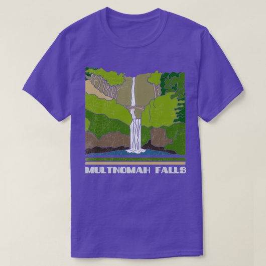 Multnomah Falls Vintage Souvenir T-shirt (Design voorkant)