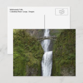 Multnomah Herfst Waterfall Briefkaart (Voorkant / Achterkant)