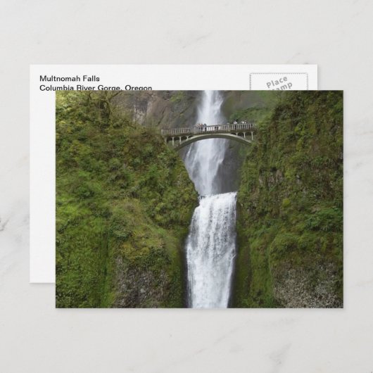 Multnomah Herfst Waterfall Briefkaart (Voorkant / Achterkant)