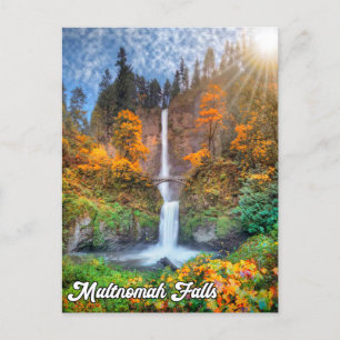 Multnomah-Herfsten, Columbia River Gorge, Oregon Briefkaart