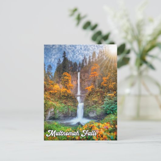 Multnomah-Herfsten, Columbia River Gorge, Oregon Briefkaart (Staand voorkant)