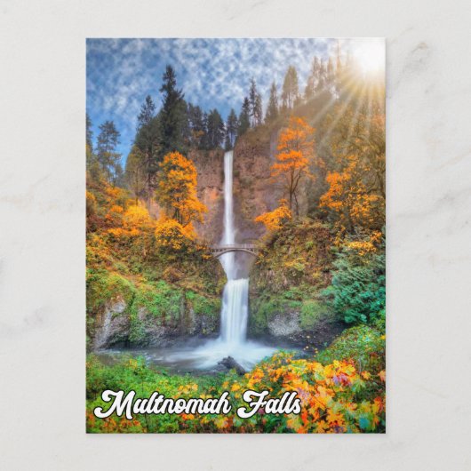 Multnomah-Herfsten, Columbia River Gorge, Oregon Briefkaart (Voorkant)