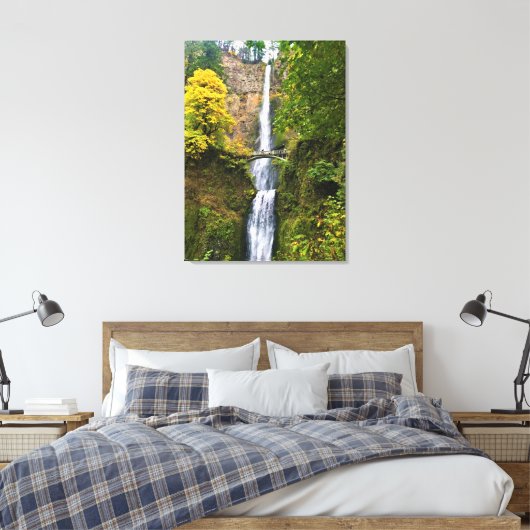 Multnomah-Herfsten, Columbia River Gorge, Oregon Canvas Afdruk (Insitu (Slaapkamer))
