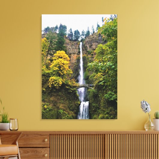 Multnomah-Herfsten, Columbia River Gorge, Oregon Canvas Afdruk (Insitu (Woonkamer))