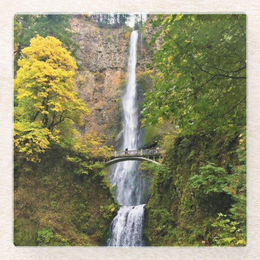 Multnomah-Herfsten, Columbia River Gorge, Oregon Glazen Onderzetter (Voorkant)