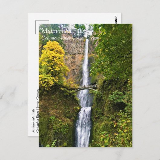 Multnomah-Herfsten, Columbia River Gorge, Oregon P Briefkaart (Voorkant / Achterkant)