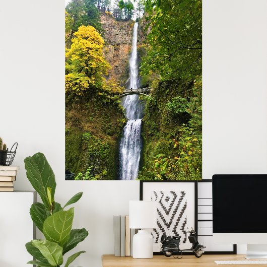 Multnomah-Herfsten, Columbia River Gorge, Oregon Poster (Thuiskantoor)