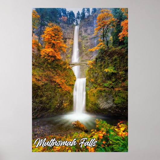 Multnomah-Herfsten, Columbia River Gorge, Oregon Poster (Voorkant)