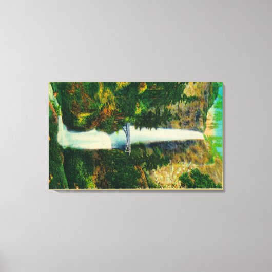 Multnomah-Herfsten en Benson Foot Bridge 2 Canvas Afdruk (Voorkant)