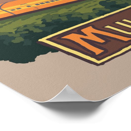 Multnomah-Herfsten & Lodge, Oregon Travel Poster (Hoek)