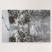 Multnomah-Herfsten, met wintersneeuw en ijs Legpuzzel (Horizontaal)