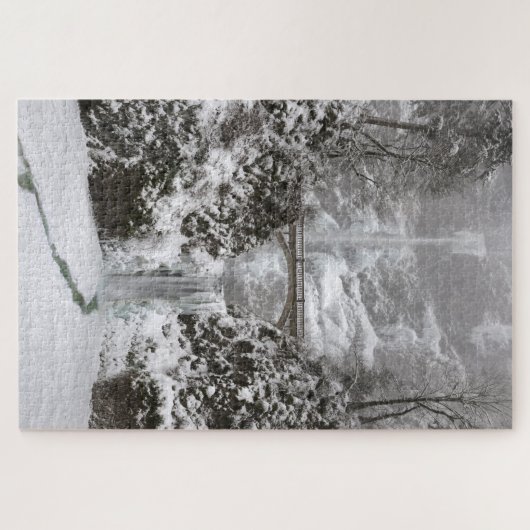 Multnomah-Herfsten, met wintersneeuw en ijs Legpuzzel (Horizontaal)