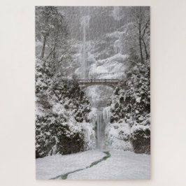 Multnomah-Herfsten, met wintersneeuw en ijs Legpuzzel