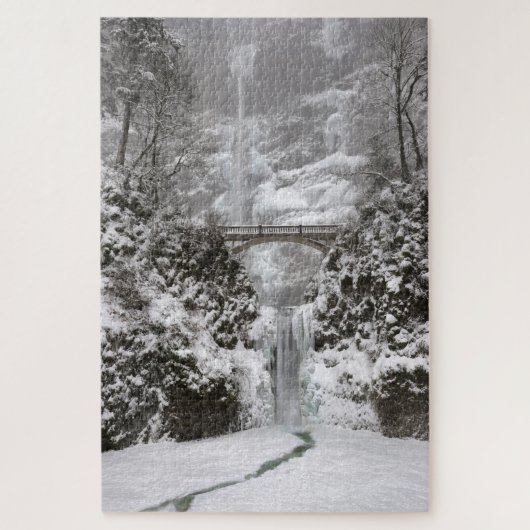 Multnomah-Herfsten, met wintersneeuw en ijs Legpuzzel (Verticaal)