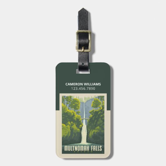 Multnomah-Herfsten | Oregon Bagagelabel (Voorkant verticaal)