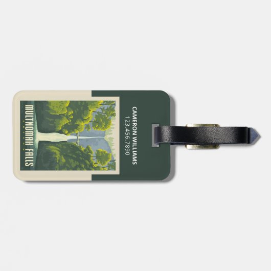 Multnomah-Herfsten | Oregon Bagagelabel (Achterkant horizontaal)