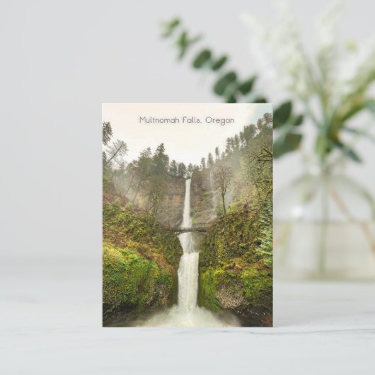 Multnomah Herfsten Oregon Waterval Briefkaart (Staand voorkant)