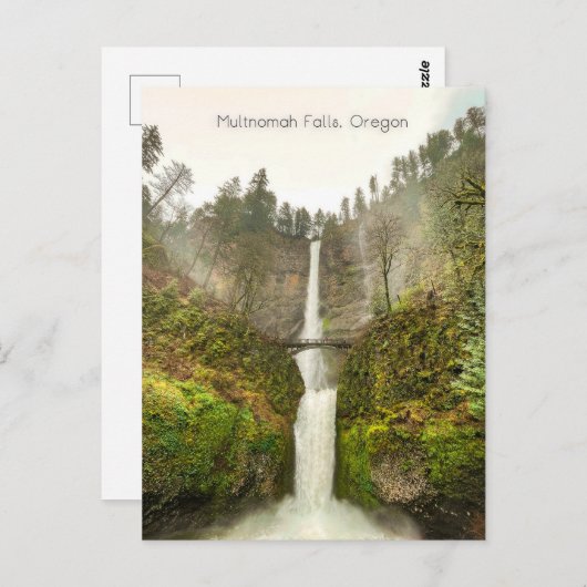 Multnomah Herfsten Oregon Waterval Briefkaart (Voorkant / Achterkant)