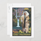 Multnomah-Herfsten, OregonChief Multnomah Briefkaart (Voorkant / Achterkant)
