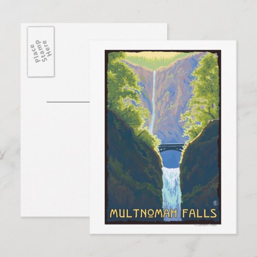 Multnomah-Herfsten, OregonMaiden van de Herfsten Briefkaart (Voorkant / Achterkant)