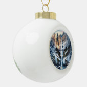 Multnomah Herfsten Snowy Kerstboom Keramische Bal Ornament (Links)