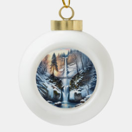Multnomah Herfsten Snowy Kerstboom Keramische Bal Ornament