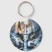 Multnomah Herfsten Snowy Kerstboom Sleutelhanger (Achterkant)