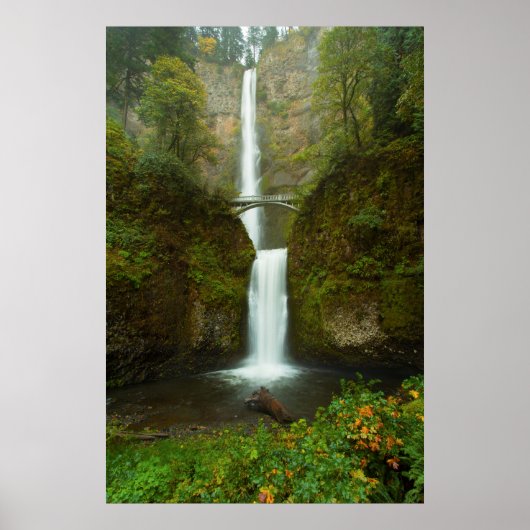 Multnomah Herfsten Waterfall Photo Print (Voorkant)
