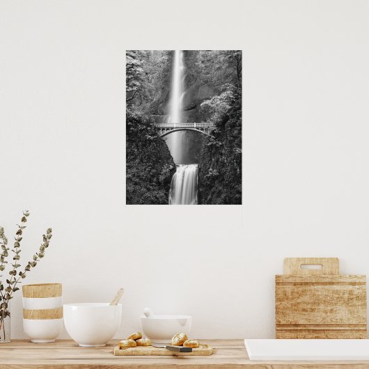 Multnomah Herfsten Waterval met Benson Bridge Poster (Keuken)