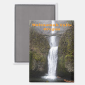 Multnomah Herfsten Waterval Oregon Magnet (Voorkant / Achterkant)
