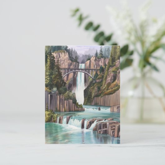 Multnomah Herfsten Waterverf schilderij Briefkaart (Staand voorkant)