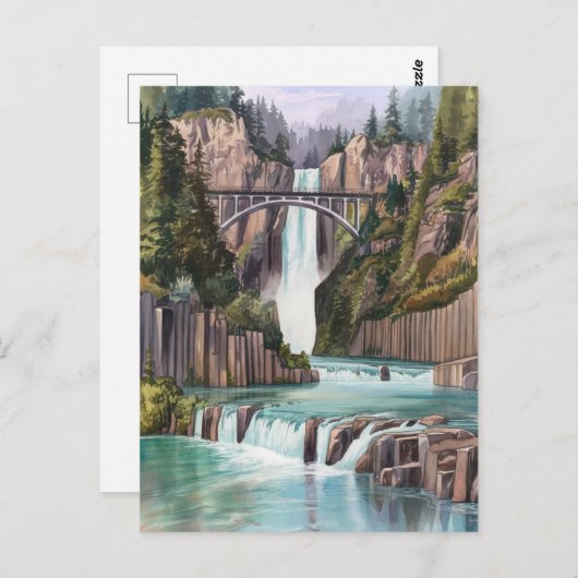 Multnomah Herfsten Waterverf schilderij Briefkaart (Voorkant / Achterkant)