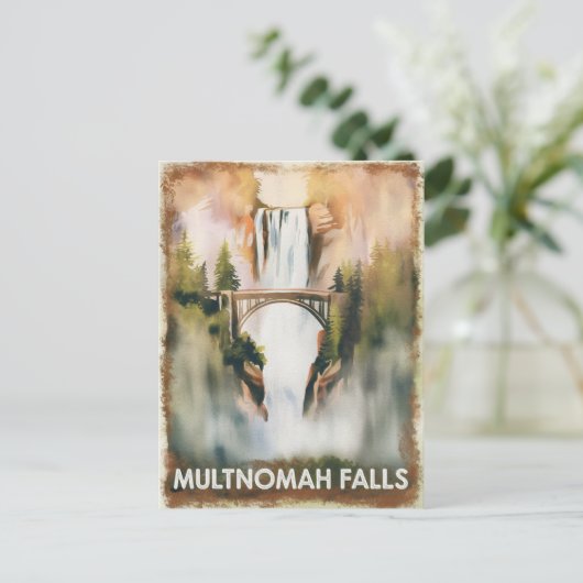 Multnomah Herfsten  Waterverf Schilderreis Briefkaart (Staand voorkant)